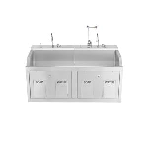 Blickman Industries Blickman Scrub Sinks  Lodi Scrub Sink, (2) Place, Wall Mounted, Knee Act