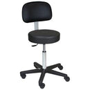 STOOL EXAM PNEUMATC BLK W/5LEGBLK COMP BASE W/BCKRST (DROP)