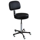 STOOL EXAM BLACK W/5LEG BLKCOMPOSITE BASE W/BCKRST (DROP)