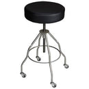 STOOL REVOLVING 15DIA UPHOLSRDBLK SEAT 4LEG CASTRS (DROP)