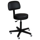 STOOL EXAM PNEUMATC BLK W/5LEGBLK COMP BASE W/BCKRST (DROP)