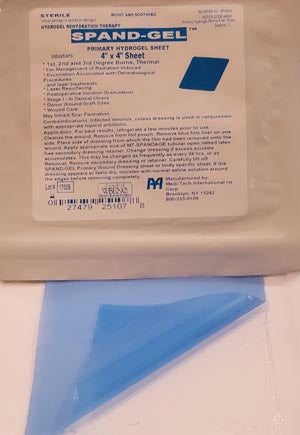Medi-Tech International Corp Medi-Tech International Spand-Gel Hydrogel Sheets  Hydrogel Dressing Sheet, Sterile, 4"x4", 30/cs