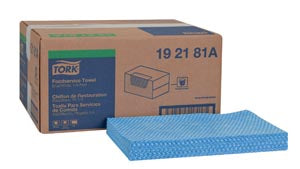Essity Professional Hygiene North America, Llc Essity Tork Foodservice Towels & Wipers  Cleaning Towel, 1/4 Fold, Blue, 1-Ply, 21" x 13",