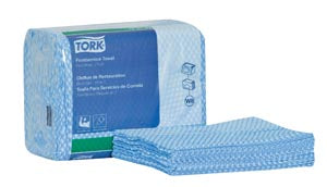 Essity Professional Hygiene North America, Llc Essity Tork Foodservice Towels & Wipers  Cleaning Towel, Z Fold, 1-Ply, Blue/ White, 14.8"