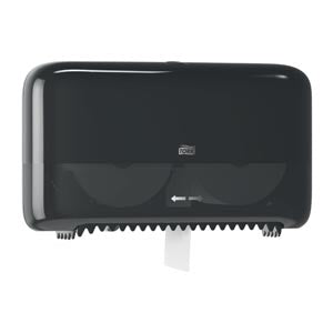 DISPENSER TISSUE BATH CORELESSHCAP UNIV BLK PLASTIC