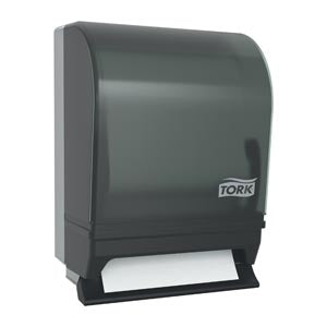 DISC-DISPENSER HAND TOWEL ROLL UNIVPUSH-BAR SMOKE/GRY