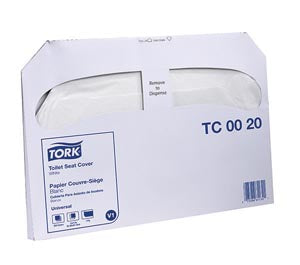 COVER TOILET SEAT 1/2 FOLD WHTUNIV 250/PK 20PK/CS