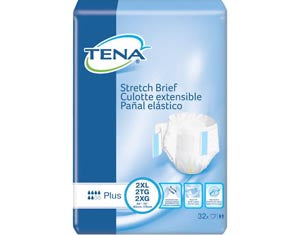 Essity Health & Medical Solutions Essity Hms Tena Stretch Briefs  Plus Briefs, 2X-Large, 64" - 70" Hip Size, White,