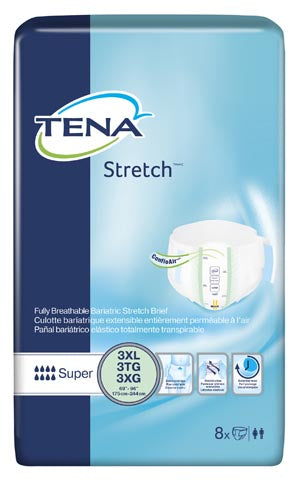 Essity Health & Medical Solutions Essity Hms Tena Stretch Briefs  Super Briefs, 3X-Large, 69" - 96" Hip Size, Green,