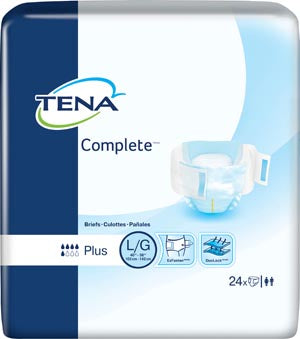 Essity Health & Medical Solutions Essity Hms Tena Complete Briefs  Brief, Large, 40" - 56" Hip Size, Blue, 24/pk, 3 p