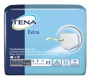Essity Health & Medical Solutions Essity Hms Tena Extra Protective Underwear  Unisex, Small, 25" - 35" Hip Size, White, 16/pk, 4