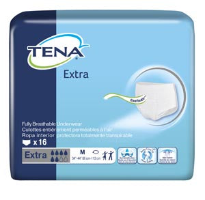 Essity Health & Medical Solutions Essity Hms Tena Extra Protective Underwear  Unisex, Medium, 34" - 44" Hip Size, White, 16/pk,