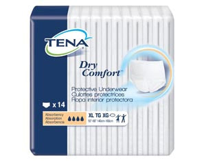 Essity Health & Medical Solutions Essity Hms Tena Dry Comfort Protectiveunderwear  Unisex, X-Large, 55" - 66" Hip Size, White, 14/pk,