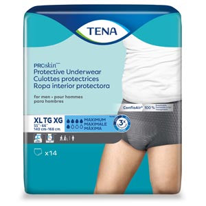 Essity Health & Medical Solutions Essity Hms Tena Proskin Underwear  Underwear, Men, X-Large, 55" - 66" Hip Size, Grey,