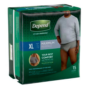Kimberly-Clark Consumer Kimberly-Clark Depend Protective Underwear  Underwear, Maximum Absorbency, X-Large, Men, 15/pk