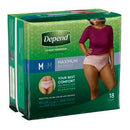 Kimberly-Clark Consumer Kimberly-Clark Depend Protective Underwear  Depend's Women's Fit-Flex, Medium, 31-37" Waist, 1