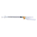 SYRINGE LUER LOCK 1ML W/SAFETYNEEDLES 25GX1IN 100/BX