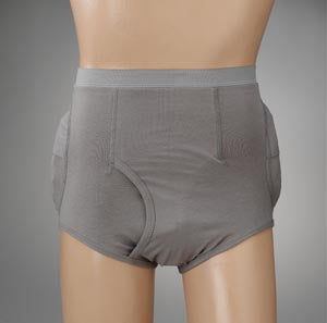 TIDI Posey Hipsters Standard Brief  Men's Community Hipster, Removable Pads, X-Lrg.