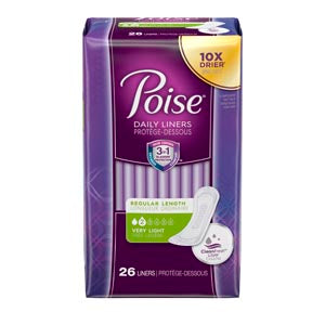 Kimberly-Clark Consumer Kimberly-Clark Poise Liners  Liners, Very Light, 26/pk, 8 pk/cs