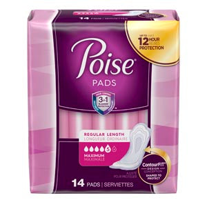 Kimberly-Clark Consumer Kimberly-Clark Poise Pads  e Pads, Ultra Plus, Side Shields, 14/pk, 6 pk/cs (
