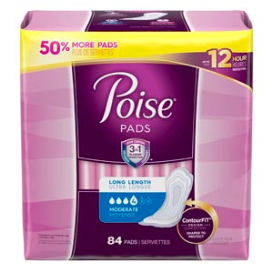 Kimberly-Clark Consumer Kimberly-Clark Poise Pads  e Pads, Moderate, Long, 84/pk, 2 pk/cs