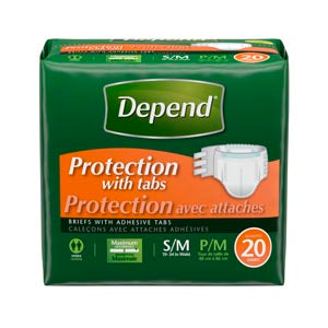 Kimberly-Clark Consumer Kimberly-Clark Depend Overnite Briefs  Absorbency, Small/ Medium, 20/pkg, 3 pkg/cs (35 cs
