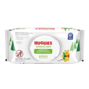 Kimberly-Clark Consumer Kimberly-Clark Huggies Natural Care Baby Wipes  Wipes, Fragrance Free, 32/tub, 16 tub/cs (117 cs/p