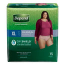 UNDERWEAR MAX ABSORB XL WOMENPEACH 15/PK 2PK/CS