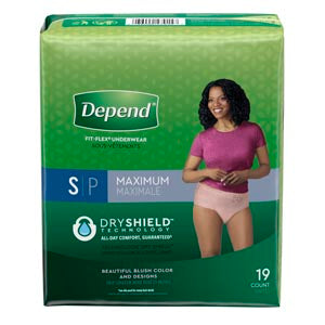 Kimberly-Clark Consumer Kimberly-Clark Depend Protective Underwear  Underwear, Maximum Absorbency, Small, Women, Tan,