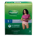 UNDERWEAR MAX ABSORB SM WOMENTAN 19/PK 2PK/CS