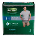 UNDERWEAR MAX ABSORB LG MEN17/PK 2PK/CS