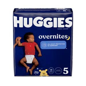 Kimberly-Clark Consumer Kimberly-Clark Huggies Overnites  Size 5, Jumbo Pack, 18/pk, 4 pk/cs