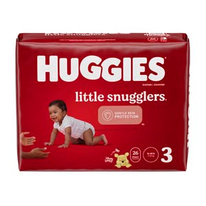 Kimberly-Clark Consumer Kimberly-Clark Huggies Little Snugglers Diapers  Little Snugglers, Size 3, Jumbo Pack, 26/pk, 4 pk/