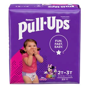 Kimberly-Clark Consumer Kimberly-Clark Pull-Ups Learning Design Training Pants  Pants, 2T-3T, Girls Jumbo Pack, 23/pk, 4 pk/cs