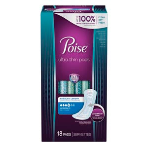 Kimberly-Clark Consumer Kimberly-Clark Poise Pads  e Pads, Ultra Thin, Moderate Absorbent, 18/pk, 4 p