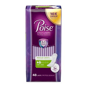 Kimberly-Clark Consumer Kimberly-Clark Poise Liners  Liner, Very Light, 48/pk, 4 pk/cs