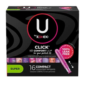 Kimberly-Clark Consumer Kimberly-Clark Feminine Care Products  U by Kotex Super Premium Tampon, Super Absorbent,
