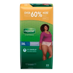 Kimberly-Clark Consumer Kimberly-Clark Depend Protective Underwear  Underwear, Maximum Absorbency, 2X-Large, Women, Bl