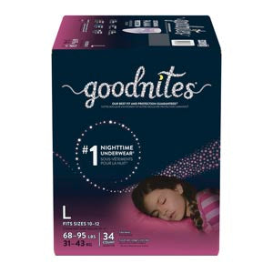 Kimberly-Clark Consumer Kimberly-Clark Goodnites Underpants  Pants, Girl, Large, Giga, 34/pk, 1 pk/cs