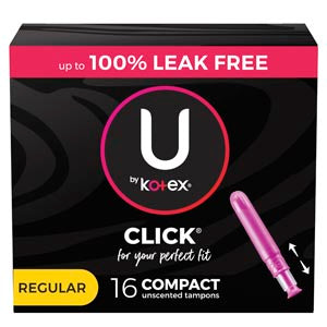 Kimberly-Clark Consumer Kimberly-Clark Feminine Care Products  U by Kotex Tampon, Super Premium, Regular Absorben