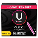TAMPON REG ABS CLICK COMPACTKOTEX 16/PK 8PK/CS