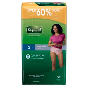 Kimberly-Clark Consumer Kimberly-Clark Depend Protective Underwear  Underwear, Maximum Absorbency, Small, Women, Blush
