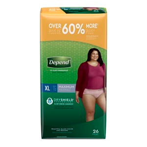 Kimberly-Clark Consumer Kimberly-Clark Depend Protective Underwear  Underwear, Maximum Absorbency, X-Large, Women, Blu