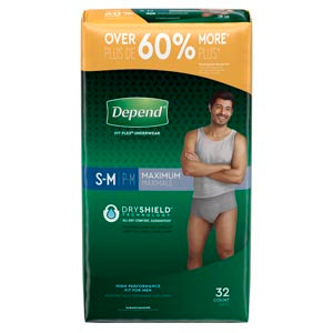 Kimberly-Clark Consumer Kimberly-Clark Depend Protective Underwear  Underwear, Maximum Absorbency, Small/ Medium, Men,
