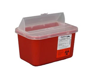 Oak Ridge Products Oak Ridge Sharps Container  Container, 1 Gallon, Red Base/ Translucent Flip Up
