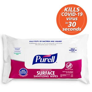 Gojo Industries, Inc. Gojo Purell Healthcare Surface Disinfectant  Purell Foodservice Surface Disinfecting Wipes, 72c