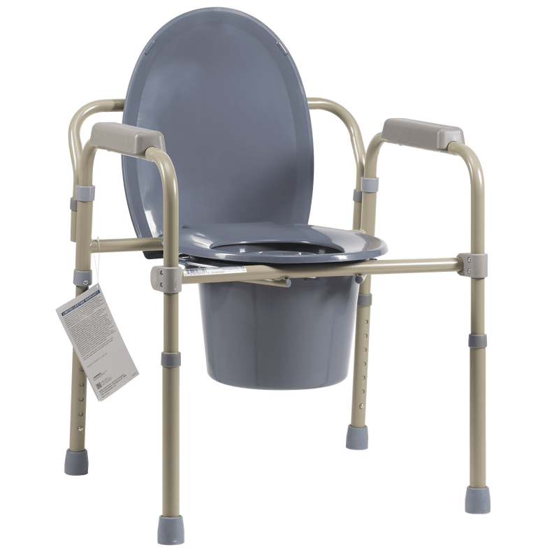 Dynarex Elongated Folding Bedside Commode  Bulk Packed