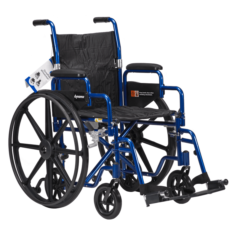 DynaRide Convertible Wheelchair with Detachable Desk Arm and Foot Rests — 18" x 16"