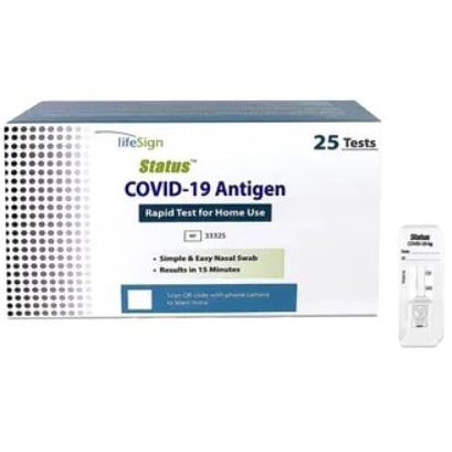 LifeSign Status COVID-19 Antigen Rapid Test for Home Use  Box of 25