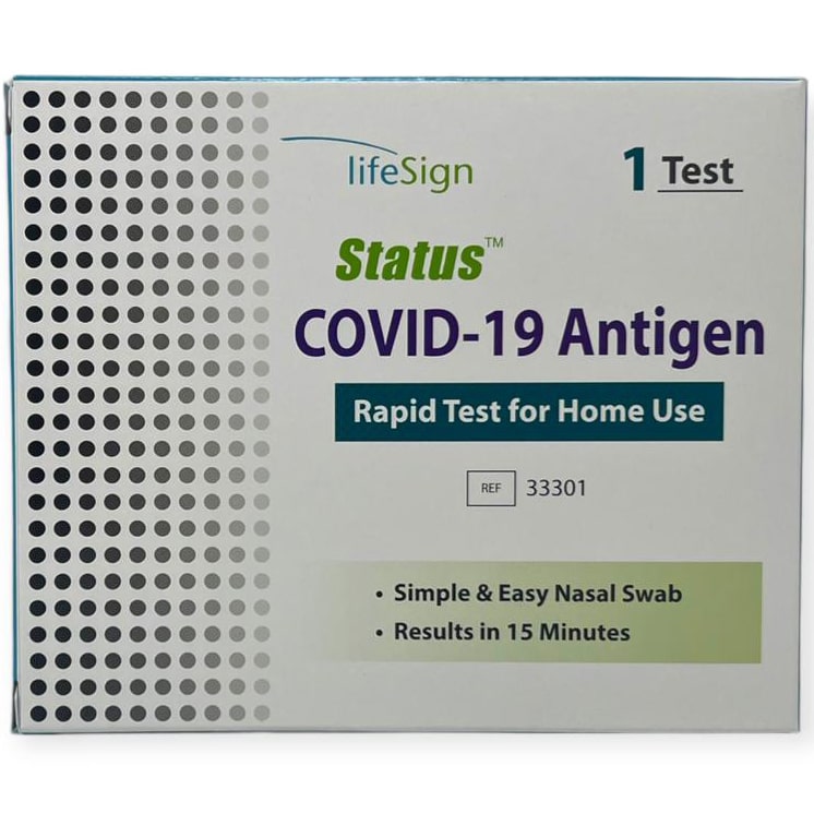 LifeSign Status COVID-19 Antigen Rapid Test for Home Use  Box of Two